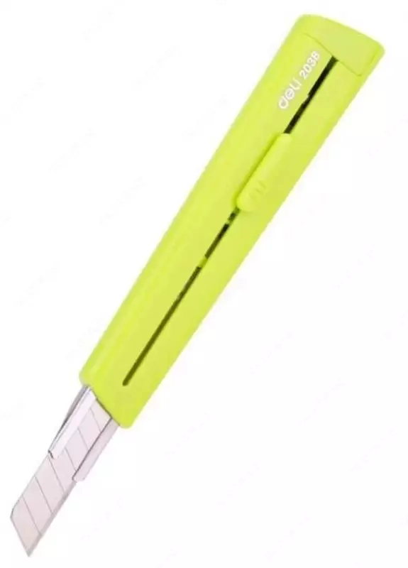 Нож канцелярский "Deli" 0.4 х 9 х 80 мм (Арт. - 2038-gn)