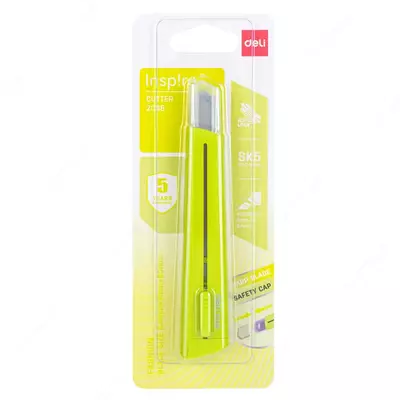 Нож канцелярский "Deli" 0.4 х 9 х 80 мм (Арт. - 2038-gn)