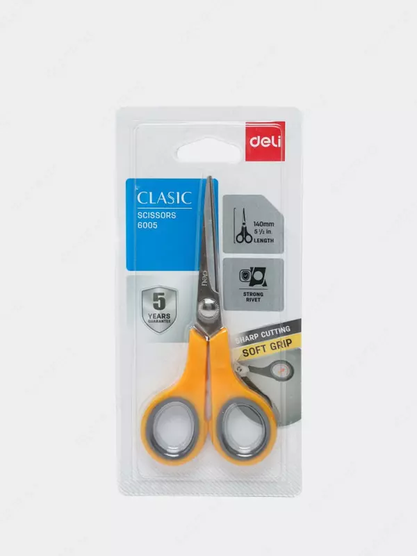 Канцелярские остроконечные ножницы "Deli" 140 мм (Арт. - 6005)
