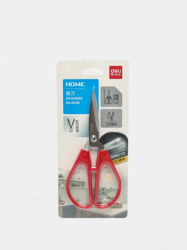 Канцелярские остроконечные ножницы "Deli" 170 мм (Арт. - 6036)