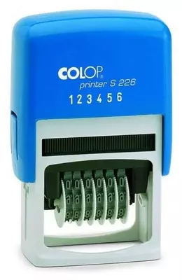 Нумератор + штамп "Colop Printer S 226/P" 6 знаков + 2 строки (Арт. - 105357) Синий
