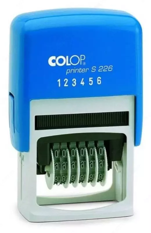 Нумератор + штамп "Colop Printer S 226/P" 6 знаков + 2 строки (Арт. - 105357) Синий