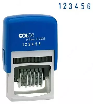 Нумератор + штамп "Colop Printer S 226/P" 6 знаков + 2 строки (Арт. - 105357) Синий