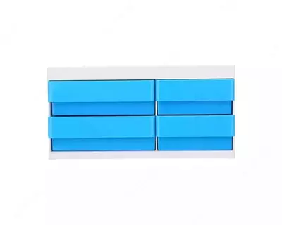 Органайзер для канцелярских принадлежностей Deli "Rio" 4 отдела (Арт. - 25030-EZ) Голубой/белый