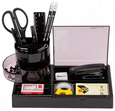 Органайзер для канцелярских принадлежностей "Deli" 16 предметов (Арт. - 38254) Черный