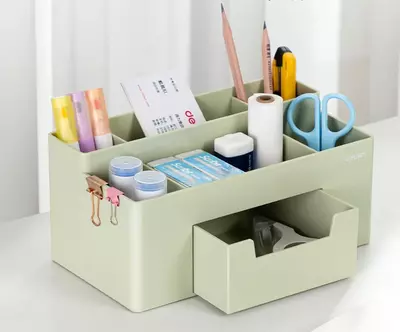 Kantselyariya tovarlari uchun organizator "Deli" 7 bo'lim (Art. - 8913-gn) Yashil