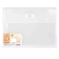 Папка-конверт на кнопке"Deli" прозрачная