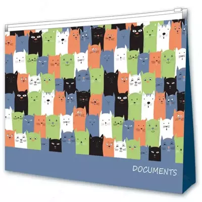 Папка для документов Феникс+ "Коты" А4, одно отделение, пластик, 33 x 23.5 см (Арт.- 46541)