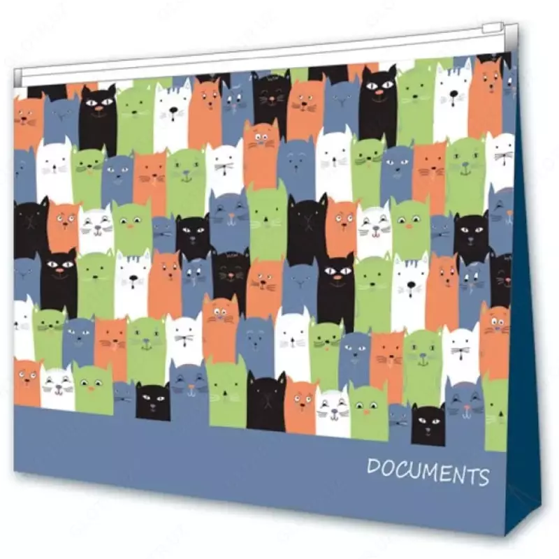 Hujjatlar papkasi Feniks+ "Mushuklar" A4, bitta bo'lim, plastmassa, 33 x 23,5 sm (46541-modda)