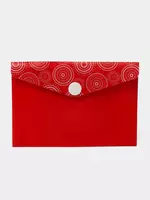 Папка-конверт на кнопке Феникс+ для карт и визиток 10.5 х 7.4 см (Арт.- 46714) Красная