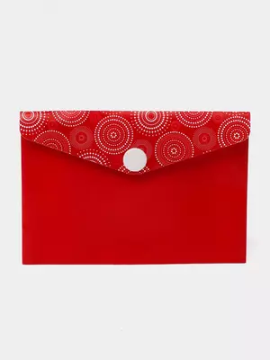 Папка-конверт на кнопке Феникс+ для карт и визиток 10.5 х 7.4 см (Арт.- 46714) Красная