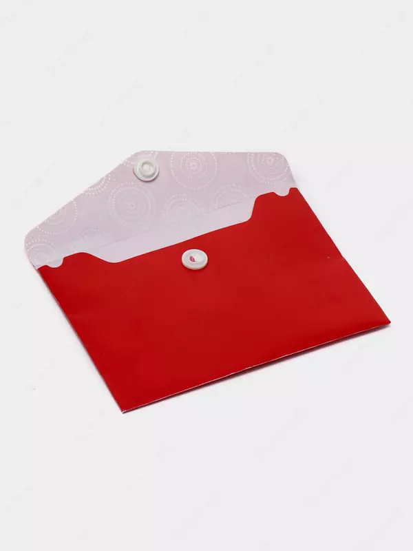 Kartalar va tashrif qog'ozlari uchun Feniks+ tugmasi bo'lgan konvert papkasi 10,5 x 7,4 sm (46714-modda) Qizil