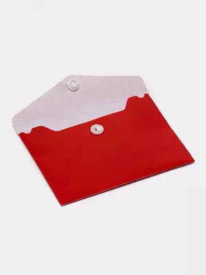 Папка-конверт на кнопке Феникс+ для карт и визиток 10.5 х 7.4 см (Арт.- 46714) Красная