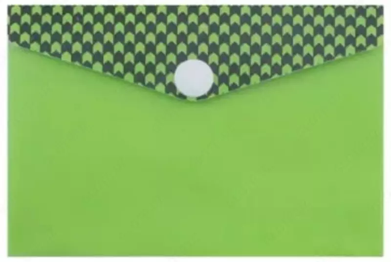 Kartalar va tashrif qog'ozlari uchun Feniks+ tugmasi bo'lgan konvert papkasi 10,5 x 7,4 sm (Art.- 46716) Yashil