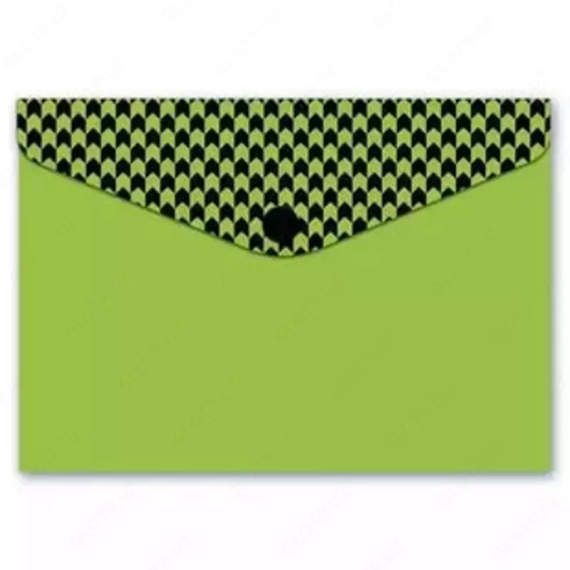 Kartalar va tashrif qog'ozlari uchun Feniks+ tugmasi bo'lgan konvert papkasi 10,5 x 7,4 sm (Art.- 46716) Yashil