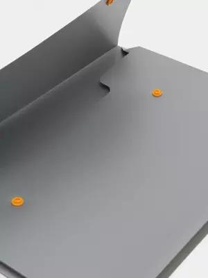 Папка портфель "Deli" 2 кнопки (Арт.- 5576) Серая