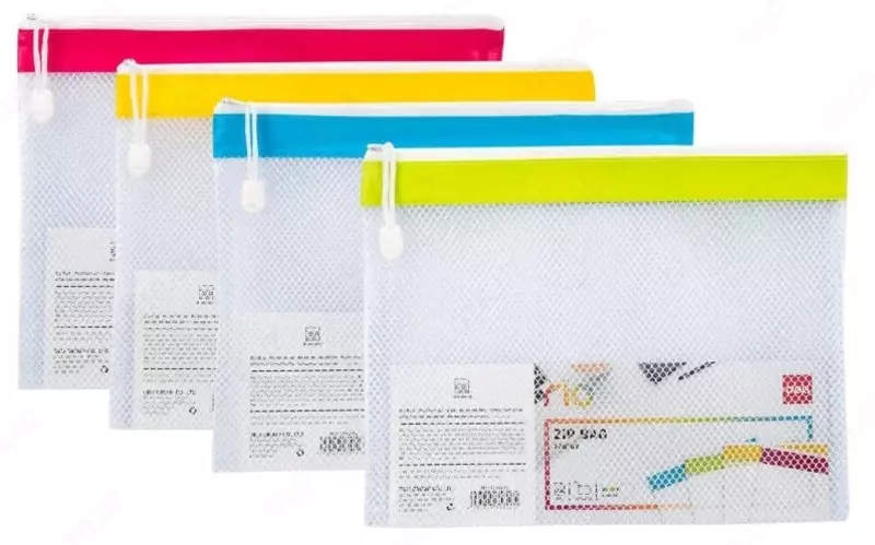 Hujjatlar papkasi Deli "RIO" bitta bo'linma, fermuar (m.- 45102-EF) Assortiment