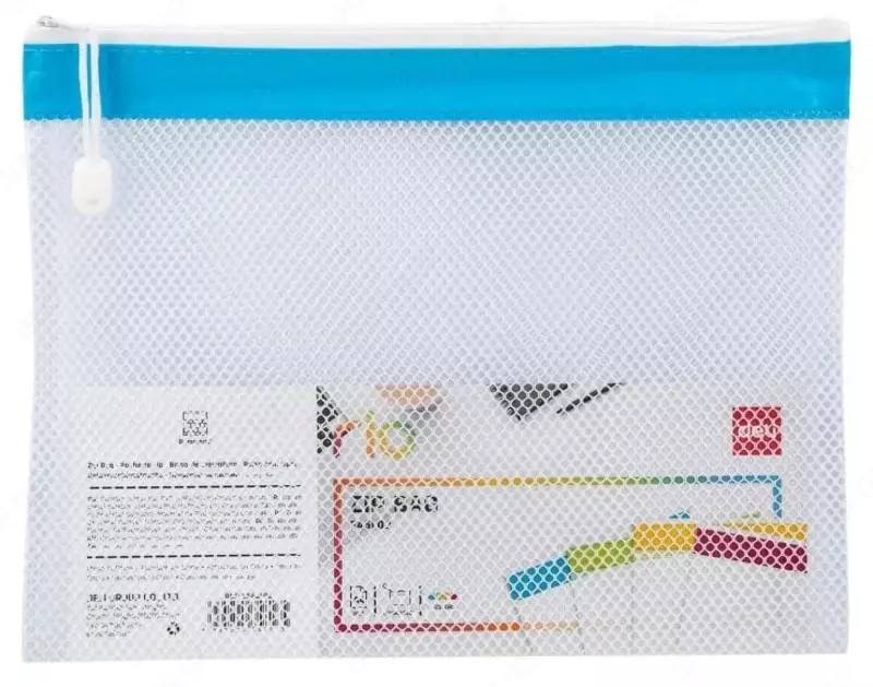 Hujjatlar papkasi Deli "RIO" bitta bo'linma, fermuar (m.- 45102-EF) Assortiment
