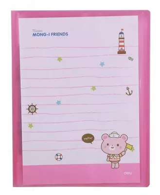 Папка для документов Deli "Aurora" с 10 прозрачными вкладышами (Арт.- 02842-EB) Розовая