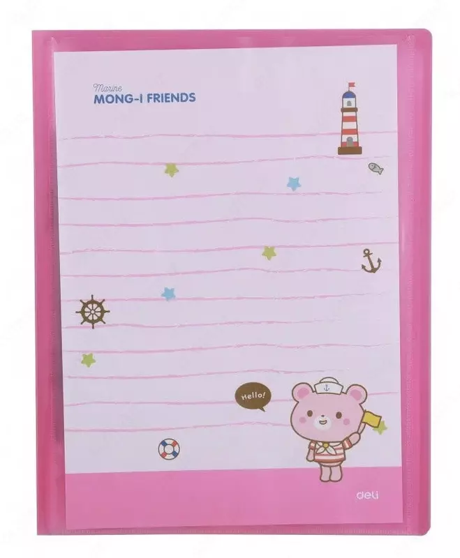 Hujjat papkasi Deli "Aurora" 10 shaffof qo'shimchali (Art.-02842-EB) Pushti