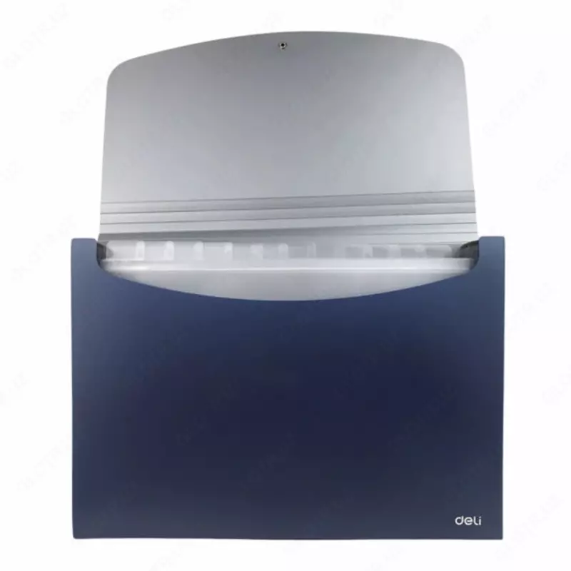 "Deli" portfeli 12 ta bo'lim, elastik yopilish (5558-modda) Kulrang/Ko'k