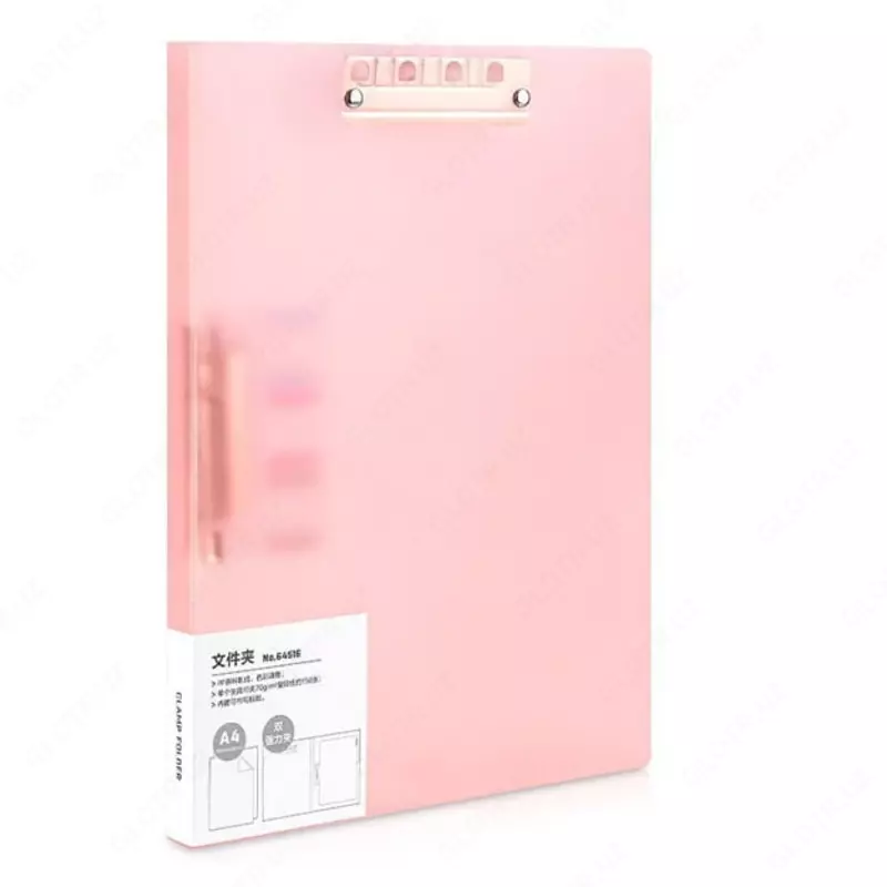 Папка для документов "Deli" 2 зажима (Арт.- 64516) Розовая