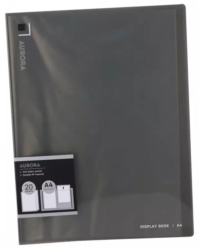 Папка для документов Deli "Aurora" с 20 прозрачными вкладышами (Арт.-02422-EB) Черная