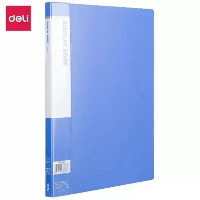 Папка для документов "Deli" с 20 прозрачными вкладышами (Арт.- 5220) Синяя