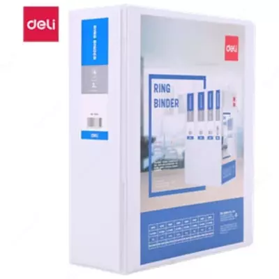 Папка для документов "Deli" с 4 кольцами (Арт.- 5621) Белая