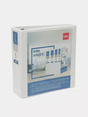 Папка для документов "Deli" с 4 кольцами (Арт.- 5621) Белая