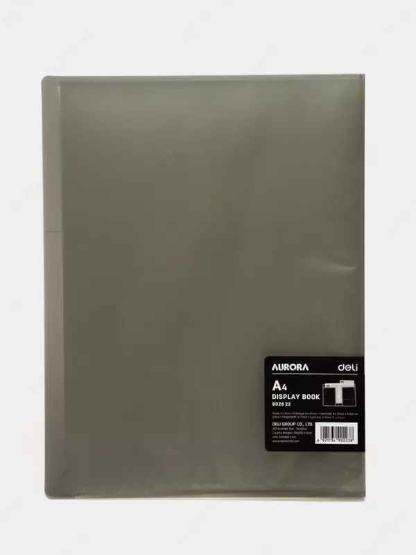 40 ta shaffof qo'shimchali Deli "Aurora" hujjat papkasi (Art.-02622-EB) Qora