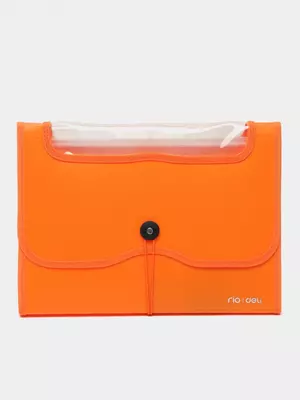 Deli "RIO" portfeli 7 bo'linmali, elastik mahkamlagich (38127-modda) Apelsin