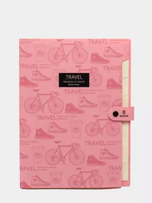 Папка- портфель Deli "Travеl" 7 отделений, застежка кнопка (Арт.- 5737) Розовая