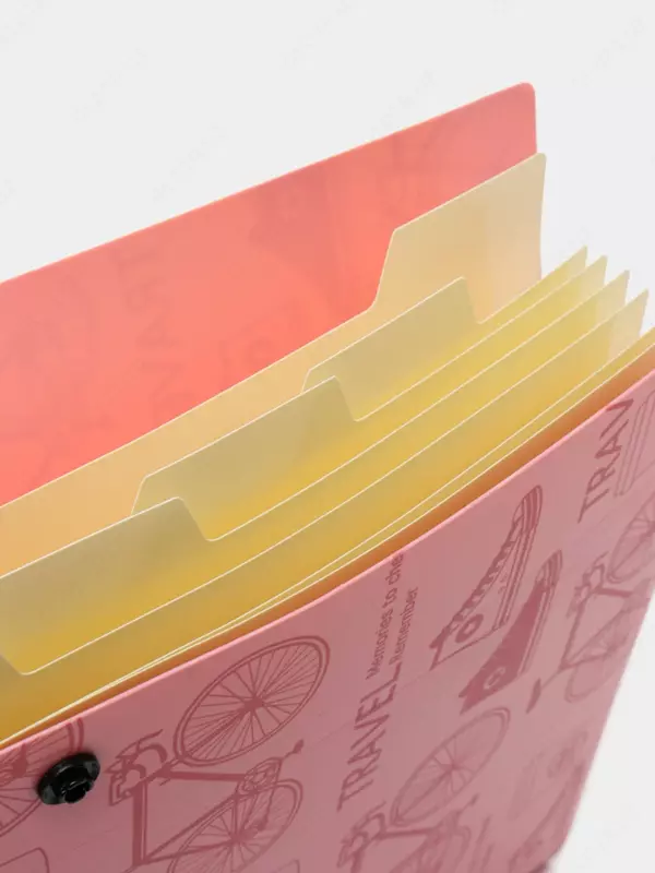 Папка- портфель Deli "Travеl" 7 отделений, застежка кнопка (Арт.- 5737) Розовая