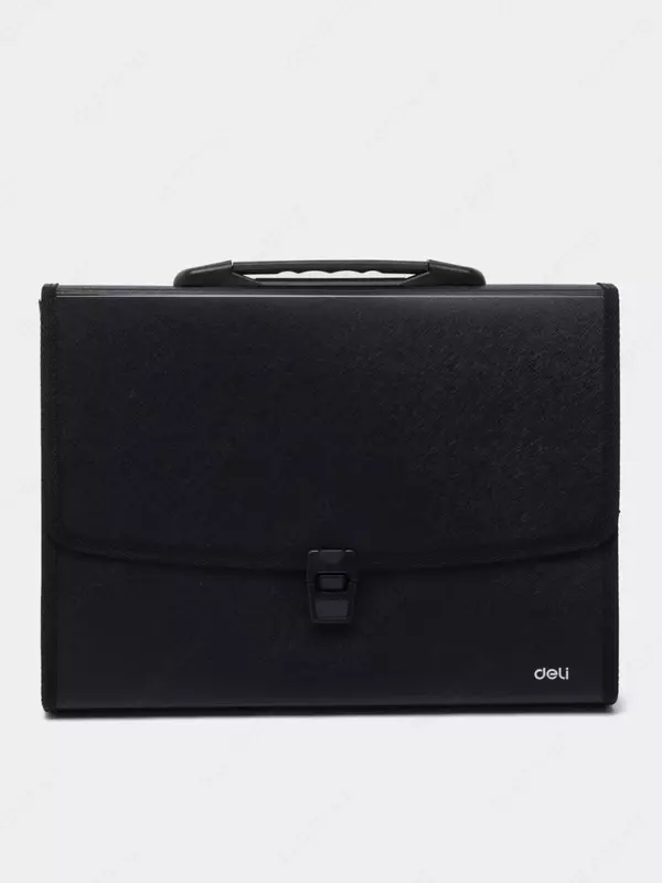 Папка- портфель "Deli" 7+1 отделение, застежка замок (Арт.- 5577 ) Черная