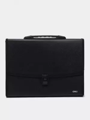 Папка- портфель "Deli" 7+1 отделение, застежка замок (Арт.- 5577 ) Черная