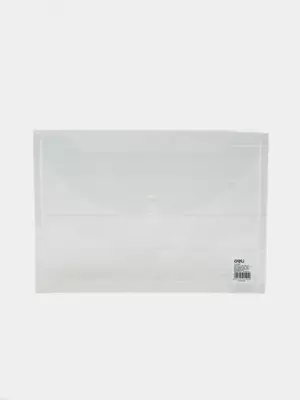 Папка-конверт на кнопке "Deli" А4 (Арт.- 5502) Прозрачная