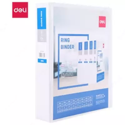 Папка для документов "Deli" с 2-мя кольцами (Арт.- 5613) Белая