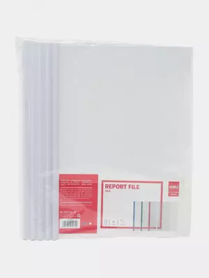 Папка для документов "Deli" с прижимной шиной, 5 шт. (Арт.- 5531) Прозрачная