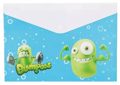 Детская Папка-конверт на кнопке Deli "Bumpees" А4, 1 отделение (Арт.- 65102-EZ) Ассортимент