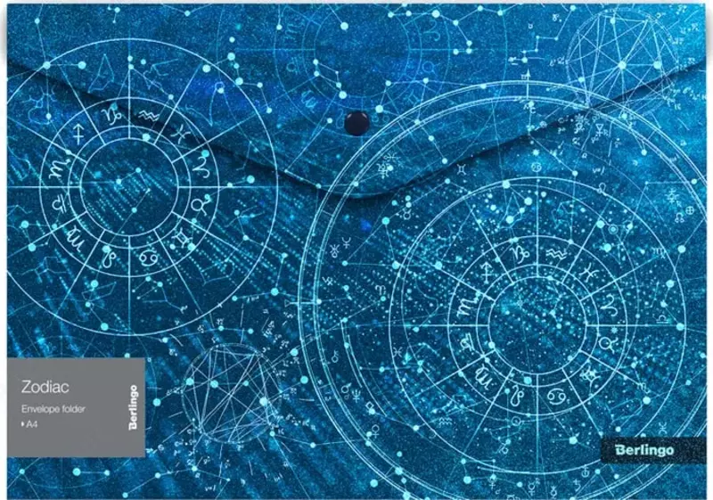 Папка-конверт для документов Berlingo "Zodiac" А4, одно отделение, пластик, 210 х 297 мм (Арт.- ZGn_A4975)
