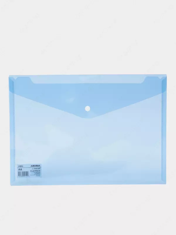 Папка-конверт на кнопке Deli "Aurora" А4, 1 отд., 180 мкм (Арт.- 5505-lbl) Голубая