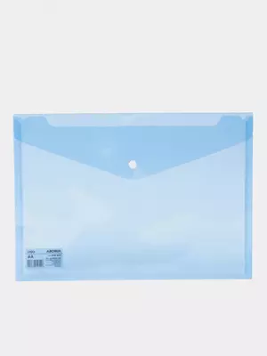 Папка-конверт на кнопке Deli "Aurora" А4, 1 отд., 180 мкм (Арт.- 5505-lbl) Голубая