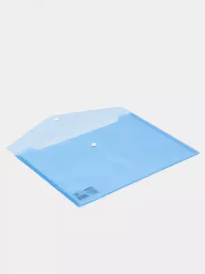 Папка-конверт на кнопке Deli "Aurora" А4, 1 отд., 180 мкм (Арт.- 5505-lbl) Голубая