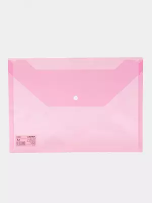 Папка-конверт на кнопке Deli "Aurora" А4, 1 отделение (Арт.- 10442-EF) Розовая