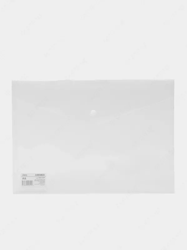 Папка-конверт на кнопке Deli "Aurora" А4, 1 отд., 180 мкм (Арт.- 5505-cl) Прозрачная