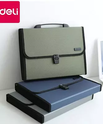Папка- портфель "Deli" 12 отделений, застежка замок (Арт.- 5556) Ассортимент