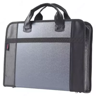 Папка-портфель с ручками "Deli" 370 х 280 мм (Арт.- 5865) Черная/серая