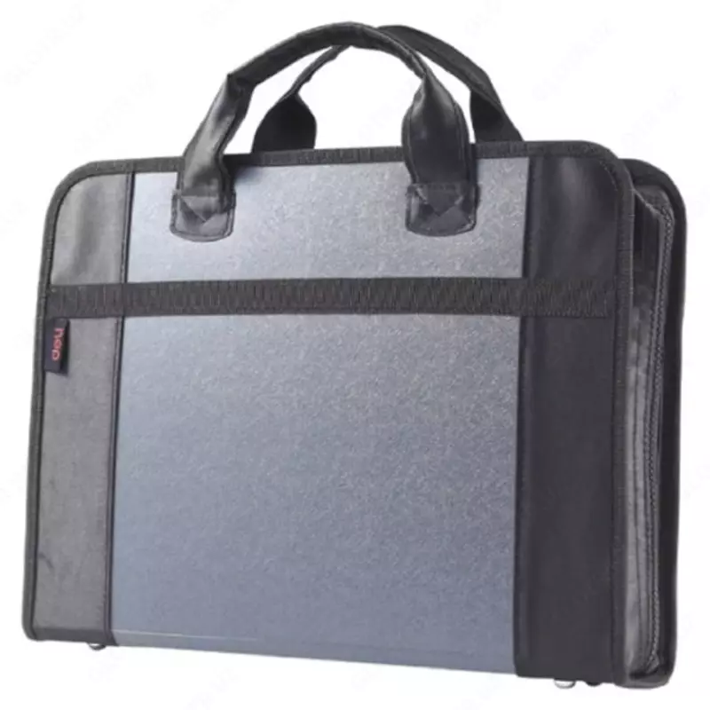 Папка-портфель с ручками "Deli" 370 х 280 мм (Арт.- 5865) Черная/серая