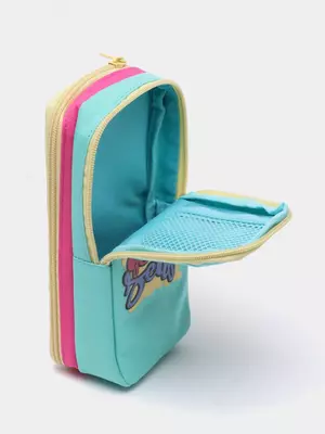 Пенал - футляр для канцтоваров Berlingo "Be yourself" 2 отделения (Арт.- PM09041) Ментол/розовый